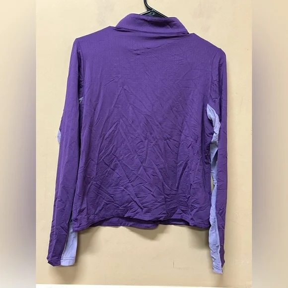 Smartpak Sunshield Long Sleeve  1/4 Zip  Purple Size Large Sun Protective Riding - Picture 2 of 5